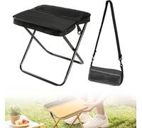 Foldable Backpack Stool, 2025 New Lightweight Foldable Stool, Portable Stool for Mountaineering and Hikingwith Carrying Bag for Traveling, Camping, Fishing and Subway (Black,Large)