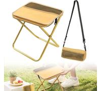 Foldable Backpack Stool, 2025 New Lightweight Foldable Stool, Portable Stool for Mountaineering and Hikingwith Carrying Bag for Traveling, Camping, Fishing and Subway (Khaki,Small)