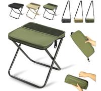 Foldable Backpack Stool, Portable Folding Camping Stool with Carry Bag, Portable Seats for Mountaineering and Hiking, Foldable Chair with Carrying Bag (Green, Small)