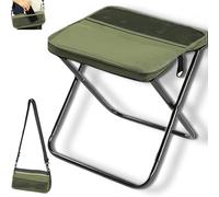 Foldable Backpack Stool, Portable Mini Outdoor Camping Folding Seat,Ultra-Lightweight with Adjustable Shoulder Strap, for Camping, Fishing, Hiking (Green,Large)
