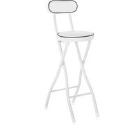 Foldable Bar Stool con acolchado cuero backrest Counter altura 131.5 kg capacidad impermeable Metal Marcos no Asamblea requerido uso interior y exterior muebles de cocina