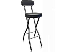 Foldable Bar Stool with Cushioned Leather Backrest Counter Height 131.5kg capacidad resistente al agua marco de metal no Asamblea requerido uso interior/exterior para cocina