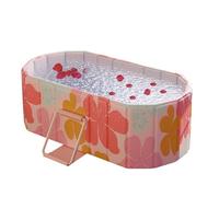 Foldable Bathtub, Large Insulated Soaking Tub, Hot and Ice Bath, Portable Thermal Bucket, Spacious Space-Saving Design for Home and Spa, Athlete Recovery, Gold Pink