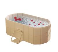 Foldable Bathtub, Large Insulated Soaking Tub, Hot and Ice Bath, Portable Thermal Bucket, Spacious Space-Saving Design for Home and Spa, Athlete Recovery, Gold Pink