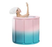 Foldable Bathtub, Portable Full-Body Bath Tub Adults and 27.56x27.56x25.59 inches, Waterproof Shower Tub for Home, Camping, Elderly Care, Compact Household Solution