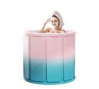 Foldable Bathtub, Soaking Tub, Portable Basin, Waterproof Full Body Design, 27.56x27.56x25.59 inches, Space-Saving Structure, Bathing Solution for Travel Camping Adults Elderly
