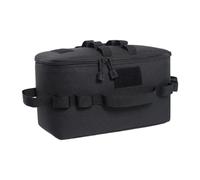 Foldable Camping Bag, Water-Resistant Outdoor Utensils Organizer, Portable Folding Cookware Storage Case, Ideal for Stove, Canister, Pot, and Utensils Travel, Hiking, Picnic Use, 34cm Black Army Green