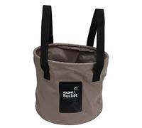 Foldable Camping Bucket 10L | Food Grade PVC Mesh with Reinforced Rope | Compact Water Bucket for Travel/Hiking/Picnic | Leakproof & Portable Design (Sand)