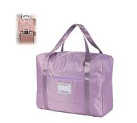Foldable Carry On Bag, Large Capacity Luggage Bag Travelling with Trolley Sleeve, Airlines Underseat Cabin for Gym Beach Overnight Flight Weekend (Purple,65 * 43 * 22CM)