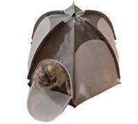 Foldable Cat Tent - Breathable Mesh Cat Cave with Zippered Door, Indoor Cats House Hideaway, Portable Cats Tent for Home, Apartment, Dorm, Living Room, Patio, Balcony, Porch Use Easy Storage