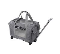 Foldable Cat Transport Case, Breathable and Portable Pet Suitcase, Suitable for Transporting Large Cats for Walking/Camping (Light Gray)