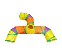 Foldable Cat Tunnels | 3-Way Cat Play Tunnel | Colorful Cat Tunnel | Interactive Cat Toy Maze | Peek Hole Cat House Vibrant Rainbow Colors For Your Feline Friend
