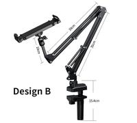 Foldable Cell Phone Tablet Holder for Bed Sofa Desktop 360° Swivel Metal Arm Clamp Mount for iPad Air Pro 4.7-12.9" Devices(Design B)