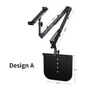 Foldable Cell Phone Tablet Holder for Bed Sofa Desktop 360° Swivel Metal Arm Clamp Mount for iPad Air Pro 4.7-12.9" Devices(Design A)