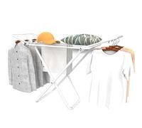 Foldable Clothes Drying Rack, Metal Laundry Drying Rack, Space-Saving, FreeStanding Airer, with 2 Gullwings, Indoor Outdoor Use, Bed Linen Clothing
