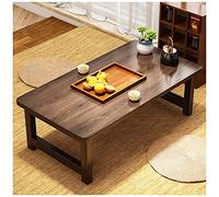 Foldable Coffee Table, Japanese Meditation Tea Table, Vintage Low Table, Laptop Tatami Table, Portable Low Picnic Table (Color : Brown, Size : 80x40x35cm)