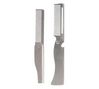 Foldable Comb, Stainless Steel Hair Beard Grooming Comb, Pocket-Sized Styling Shaping Tool, Sturdy Travel Hairbrush, Portable Hair Combs for Men 16.7x2x0.5cm