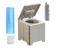 Foldable Commode Chair - Heavy Duty Portable Latrine for Outdoors | Compact Frame with Ergonomic Soft Seat & Side Handles for Road Trips, Events and Home Care