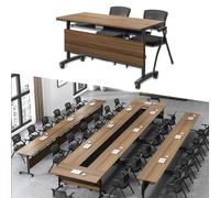 Foldable Conference Table,Modern Mobile Meeting Desk with Silent Wheels for Training Rooms,Rolling Conference Room Tables for Office,Classroom(6pack 55.1 * 23.6 * 29.5)