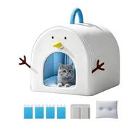 Foldable Cooling Cat Cave Bed With 4 Ice Packs For Cats & Small Dogs