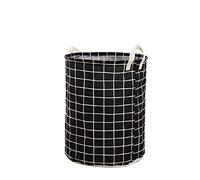 Foldable Cotton and Linen Laundry Basket, Waterproof Bathroom Storage Laundry Bag, Canvas Hamper Basket for Clothes Towels Toys Storage (White whale)