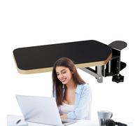 Foldable Desk Arm Support, 90° Adjustable Elbow Rest Pad for Edge Mount, Wood with EVA Cushion and Stainless Frame, Space-Saving Extension for Office Work