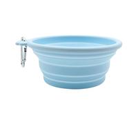 Foldable Dog Bowl, Portable Water Bowl, 4.96x4.96x2.13inch, Leak-Proof Design, Multi-Use Dry and Wet Food Container, Ideal for Beach, Park, Camping, Small, Medium Breeds, Blue/Pink