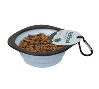 Foldable Dog Bowl, Portable Water Dish, Folding Food Container, Carabiner Clip Included, 6.18x5.51x0.43 Inches, Feeding Supplies Kit, Outdoor Traveling Use, Hiking Walking