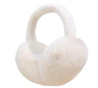 Foldable Ear Muffs for Winter Women Men Girls Soft Earmuffs Cute Covers Ski Cold Weather Warmers Headband(White)