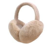 Foldable Ear Muffs for Winter Women Men Girls Soft Earmuffs Cute Covers Ski Cold Weather Warmers Headband(Khaki)