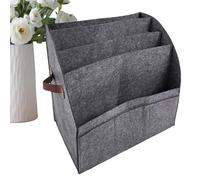 Foldable Felt File Holder, Felt Foldable Desk Basket, 12.10 Inches File Holder with Three Pockets, Desk Organizer Basket, Newspaper Storage Holders with Sturdy Felts for Home Room School Library
