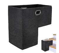 Foldable Felt Stair Basket | 16 Inch Width, Gray, Soft Fabric | Space Saving, No Assembly | Step Organizer For Toys, Laundry, Books, Pet Supplies, Home Decor