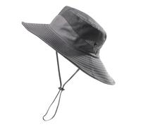 Foldable Fishing Cap with Drawstring Solid Color Mesh Pure Fisherman Hat with Rope Adjustable Outdoor Sun(Color 3)