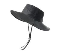 Foldable Fishing Cap with Drawstring Solid Color Mesh Pure Fisherman Hat with Rope Adjustable Outdoor Sun(Color 1)