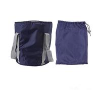 Foldable Foot Soak Tub with Storage Bag | Double Layer Compact Camping Bucket | Portable Water Container for Travel/Hiking/Home (Navy Blue)