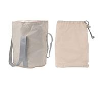 Foldable Foot Tub, Collapsible Camping Bucket, Double Layer Polyester Foot Soak Tub with Dual Handles and Storage Bag for Outdoor Travel Hiking Home Use (Beige)