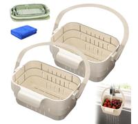 Foldable Hanging Sink Drain Basket, Cover Space Saving Food Strainer with Flip, hanging sink strainer basket, foldable kitchen sinks food catcher for Fruits Vegetables，C