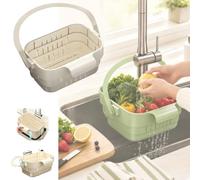 Foldable Hanging Sink Drain Basket,Stretchable Kitchen Colander，White