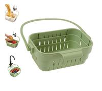 Foldable Hanging Sink Drain Basket,Stretchable Kitchen Colander with Flip Cover Space Saving Food Strainer,Multifunctional Removable Anti-Clog Filter for Fruits Vegetables，Green