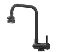 Foldable, hot and cold, 360°rotating, stainless steel, multifunctional, flexible, kitchen sink faucet-black
