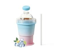 Foldable Ice Cup, 325ml Coffee Bottle, Ice Tray Maker, Straw Drink Cup for Travelers Bartenders Home Office Parties Camping Beach Picnic Poolside Apartment Rv Bar Club Use Cold Beverage System