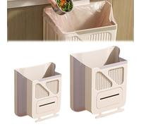 Foldable Kitchen Cabinet Trash Can, High Load-Bearing Capacity, can Store Garbage Bags, with a Cleaning Scraper, for the cabinet door (typeA gray,S+L)