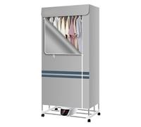 Foldable Large Capacity Clothes Airer Indoor, Multiple Gears Overheat Protection Clothes Airer, Large Space Touch Screen Heated Clothes Airer Rainy Weather,Grey
