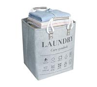 Foldable Laundry Basket - 48L Storage Bin With Handles | Small Laundry Hamper | Fabric Clothes Organizer Basket For Bedroom Bathroom College Dorm Nursery Towel Toy Blanket Closet