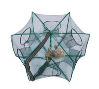 Foldable Lobster Trap - Nylon Fishing Cage for Crabbing Shrimping | Portable Bait Trap for Kayak Beach Freshwater Saltwater Lake Outdoor Catching Gear, 9.84x23.62 Inches