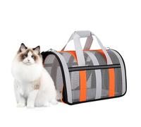 Foldable Pet Bag, Dog Bendable Carrier, 18.9x10.63x10.63 Inch Multiple Mesh Panels & Breathable Materials, Portable Travel Carry for Flying Vet Visits Long Trips Driving and Safety