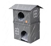Foldable Pet Cat House | Cold Weather Cat House | Indoor Cat House | Quick Assembly Cat Bed | Semi-Enclosed Pet House Convenient Door Access Polyester For Rest and Playful Adventures In A Large Cube