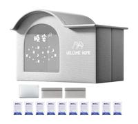Foldable Pet Cooling House Cloth Cat Tent with Ice Packs Portable Shelter | 42x40x30.5cm cooling pet house with aluminium foil board, 10 ice packs and cotton bags for cats