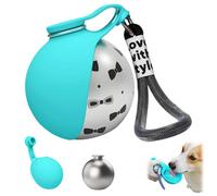 Foldable Pet Water Bottle for Travel,2 in 1 Portable Leak-Proof & Compact Dog Water Bottles,Stainless Steel Bottle & Silicone Bowl for Dogs on Walks,Small Dogs Travel Bottles (Printed Blue)