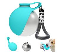 Foldable Pet Water Bottle for Travel,2 in 1 Portable Leak-Proof & Compact Dog Water Bottles,Stainless Steel Bottle & Silicone Bowl for Dogs on Walks,Small Dogs Travel Bottles (Blue)
